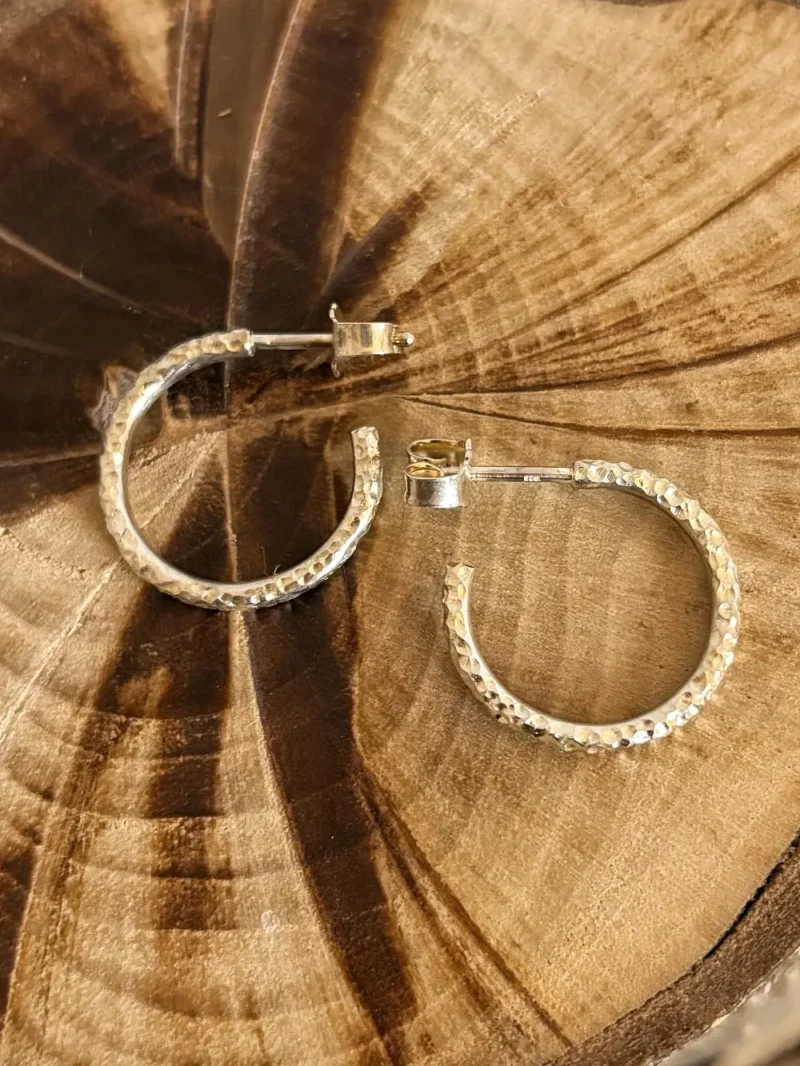 Silberne Luna Creolen - funkelndes Design