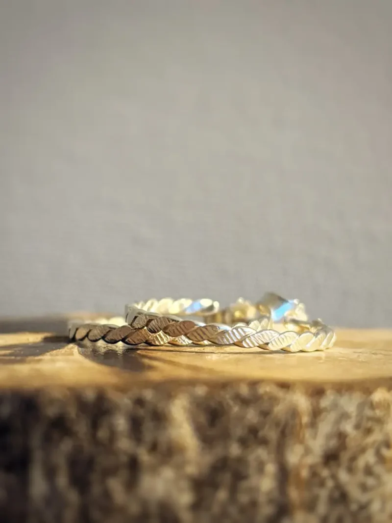 Rike Creolen aus Silber - Kordeldraht