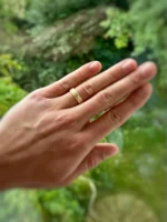 Eisberg Ring aus Gelbgold an Männerhand getragen