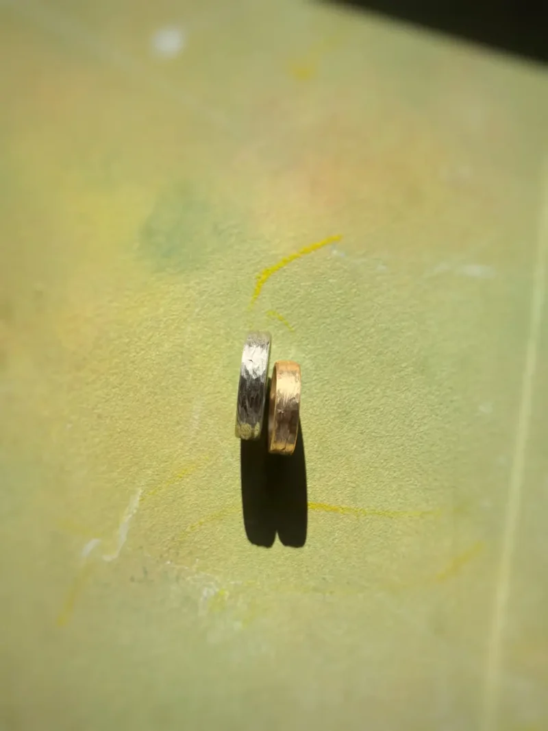 Platin und Gelbgold - Ring Paar Eheringe Eisberg